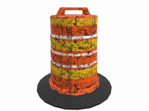 barrel road construction 3D Model