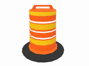 barrel road construction 3D Model