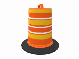 barrel road construction 3D Model