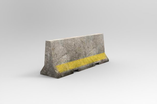 barricade concrete low poly pbr 3D Модель .c4d .max .obj .3ds .fbx .stl .blend 