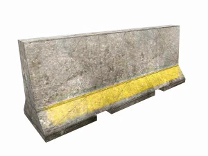 barricade concrete low poly pbr 3D Model
