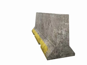 barricade concrete low poly pbr 3D Model