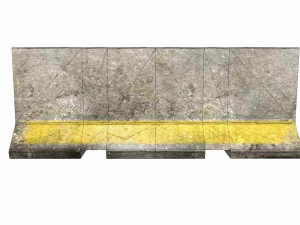 barricade concrete low poly pbr 3D Model
