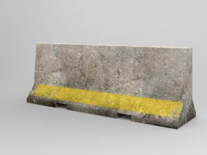 barricade concrete low poly pbr 3D Model