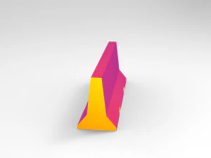 barricade concrete low poly pbr 3D Model