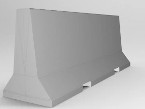 barricade concrete low poly pbr 3D Model