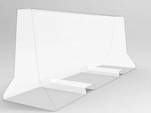 barricade concrete low poly pbr 3D Model