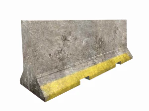 barricade concrete low poly pbr 3D Model