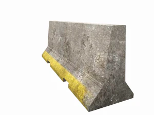 barricade concrete low poly pbr 3D Model