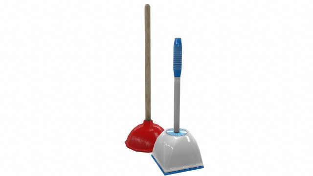 bathroom plunger low poly - pbr 3D मॉडल .c4d .max .obj .3ds .fbx .stl .blend 