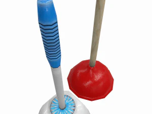 bathroom plunger low poly - pbr 3D Model