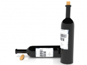 wine bottle - low poly - pbr - game ready 3D Модель