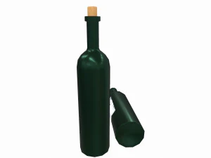 wine bottle - low poly - pbr - game ready 3D Model