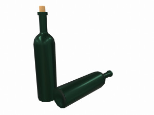 wine bottle - low poly - pbr - game ready 3Dモデル