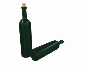 wine bottle - low poly - pbr - game ready 3D Model