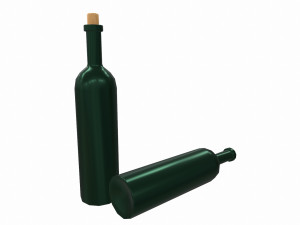 wine bottle - low poly - pbr - game ready 3Dモデル