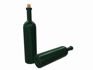 wine bottle - low poly - pbr - game ready 3D Model