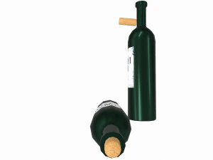 wine bottle - low poly - pbr - game ready 3D Model
