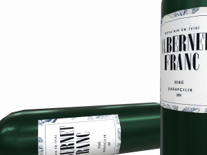 wine bottle - low poly - pbr - game ready 3Dモデル