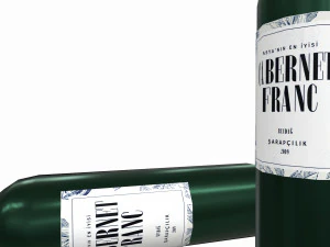 wine bottle - low poly - pbr - game ready 3D Model