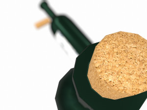 wine bottle - low poly - pbr - game ready 3Dモデル