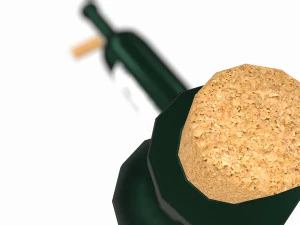 wine bottle - low poly - pbr - game ready 3D Model