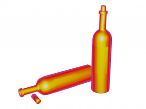 wine bottle - low poly - pbr - game ready 3Dモデル