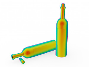 wine bottle - low poly - pbr - game ready 3Dモデル