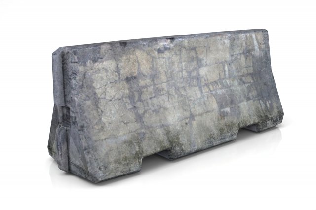concrete barrier -low poly - pbr 3D-Modell .c4d .max .obj .3ds .fbx .stl .blend 