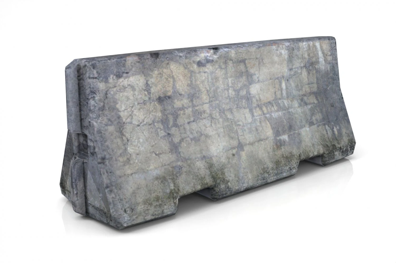 concrete barrier -low poly - pbr 3D Model .c4d .max .obj .3ds .fbx .stl .blend 