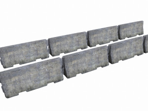 concrete barrier -low poly - pbr 3D-Modell