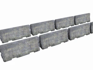 concrete barrier -low poly - pbr 3D Model