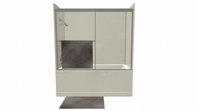 shower tub low poly - pbr - game ready 3D Model .c4d .max .obj .3ds .fbx .stl .blend 