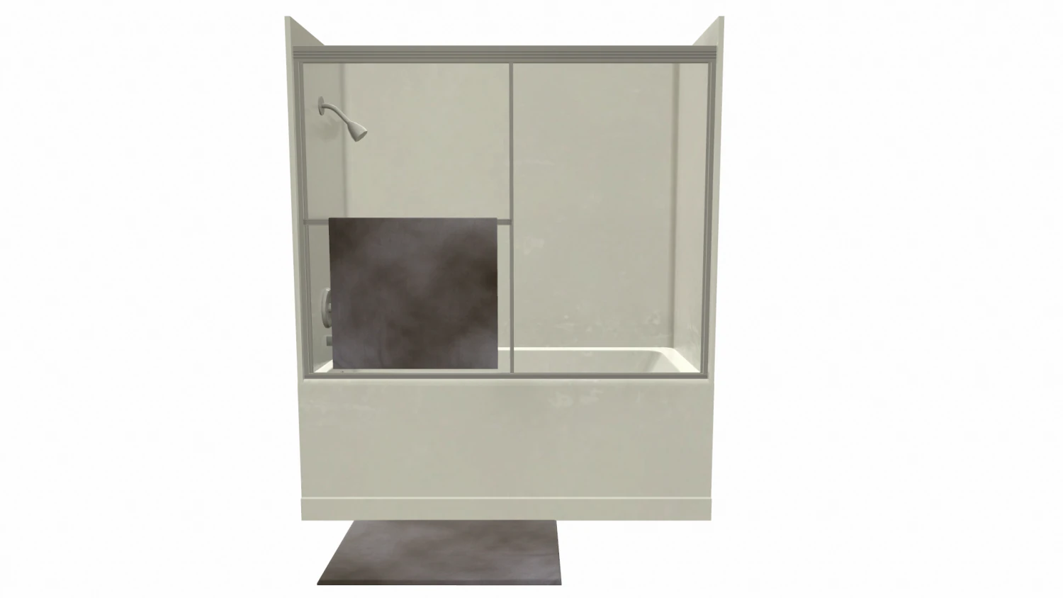 Shower tub low poly - pbr - game ready 3D Model .c4d .max .obj .3ds .fbx .stl .blend 
