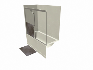 shower tub low poly - pbr - game ready 3D Model