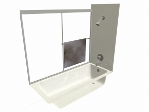 shower tub low poly - pbr - game ready 3D Model