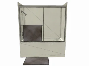 Shower tub low poly - pbr - game ready 3D Model