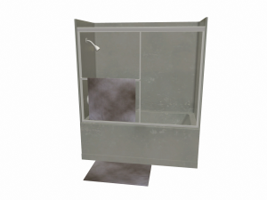 shower tub low poly - pbr - game ready 3D Model
