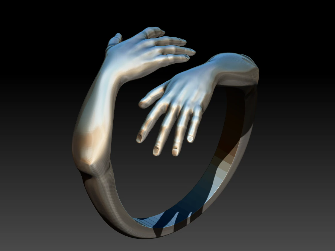 Hug ring 3D Print Model .c4d .max .obj .3ds .fbx .stl .blend