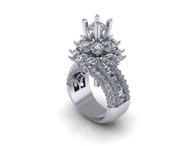 diamond ring 3D 打印模型 .c4d .max .obj .3ds .fbx .stl .blend 