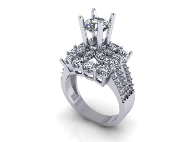 diamond ring 3D Print Model .c4d .max .obj .3ds .fbx .stl .blend 