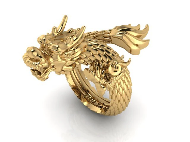 ring dragon 3D Print Model .c4d .max .obj .3ds .fbx .stl .blend 