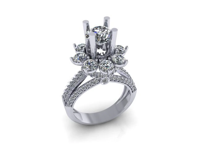 diamond ring 3D Print Model .c4d .max .obj .3ds .fbx .stl .blend 