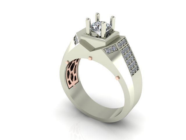 diamond ring 3D Print Model .c4d .max .obj .3ds .fbx .stl .blend 