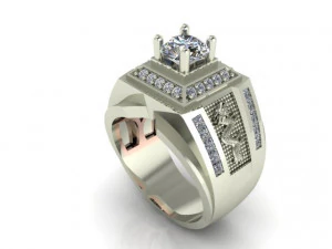 钻戒 3D 打印模型