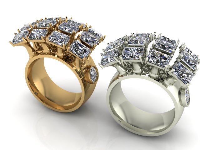 ring diamond 3D-printmodel .c4d .max .obj .3ds .fbx .stl .blend 