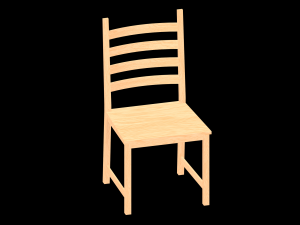 low poly simple wood chair 3D-Modell