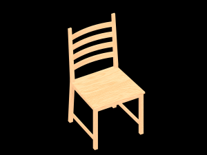 low poly simple wood chair 3Dモデル
