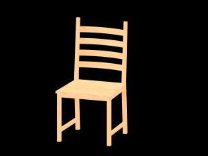 low poly simple wood chair 3Dモデル