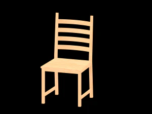 Lowpoly simple wood chair 3D Model